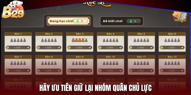 Hãy ưu tiên giữ lại nhóm quân chủ lực